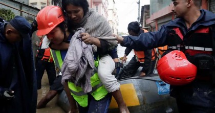 নেপালে ভারি বন্যায় নিহত অন্তত ১০১, নিখোঁজ ৬৪