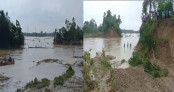 ড্রেজারেই সর্বনাশ: খোয়াই নদীর বাঁধ ভেঙে পানির নিচে ২০ গ্রাম ড্রেজারেই সর্বনাশ: খোয়াই নদীর বাঁধ ভেঙে পানির নিচে ২০ গ্রাম