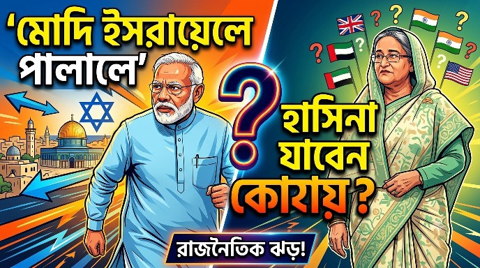 মোদি ইসরায়েলে পালালে হাসিনা যাবেন কোথায়? মোদি ইসরায়েলে পালালে হাসিনা যাবেন কোথায়?